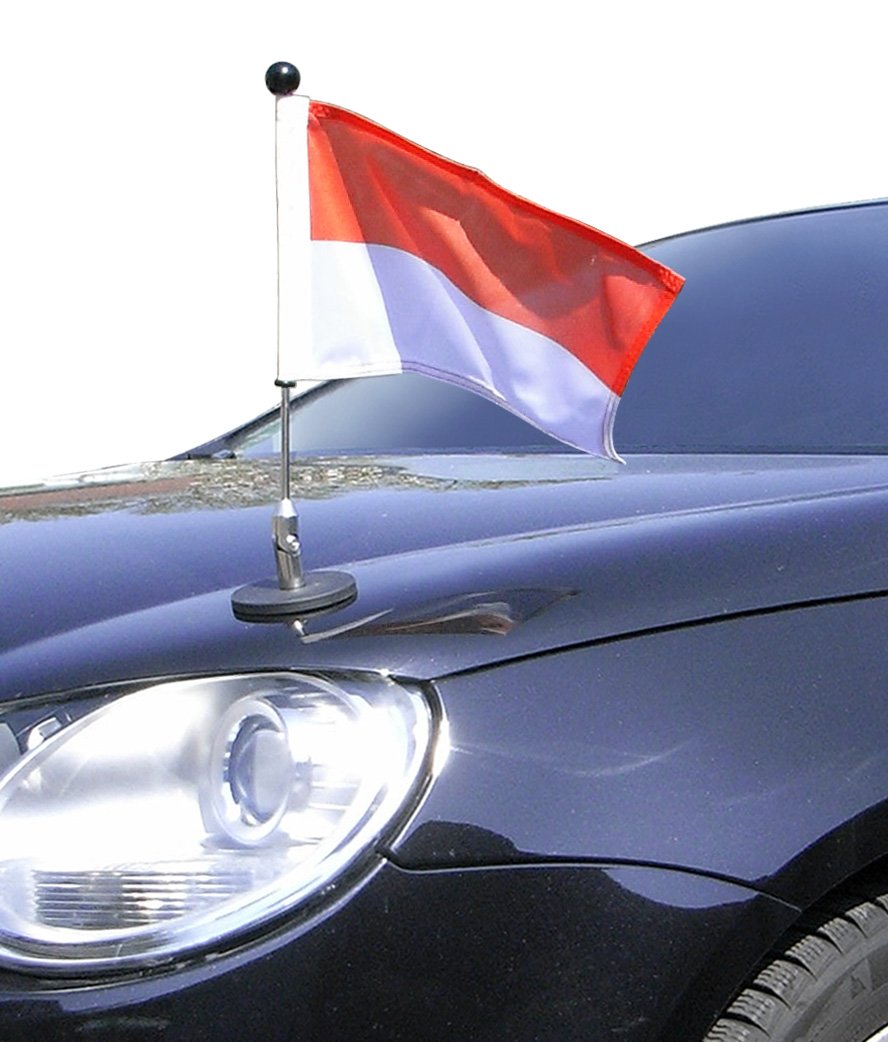 Porte-Drapeau Diplomatique Diplomat-1 Monaco Magnétique pour Cortège Officiel
