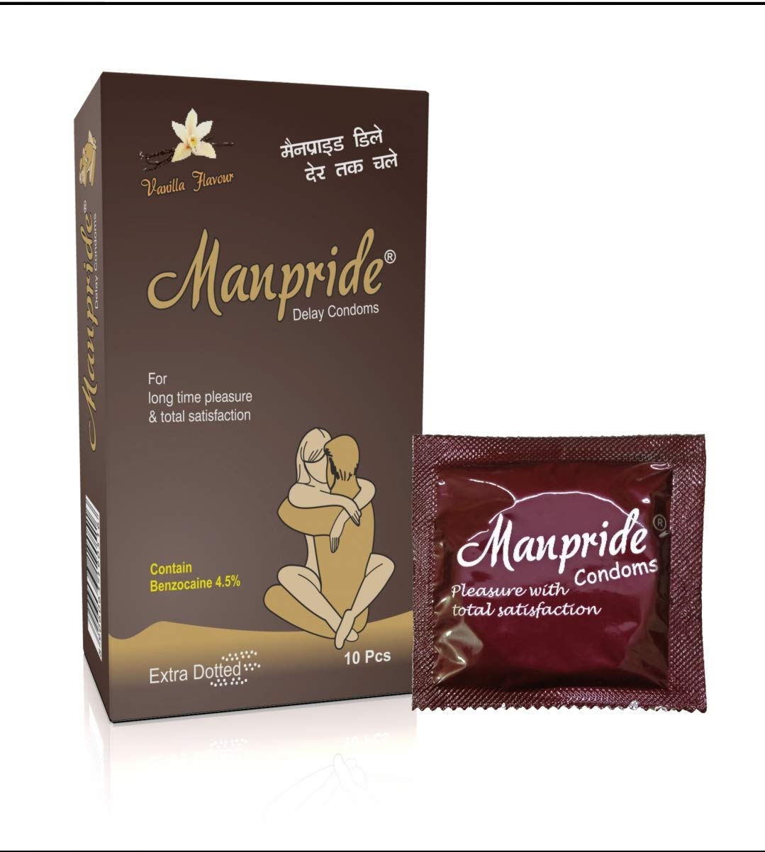 Manpride For Long Time Pleasure And Total Satisfaction Extra Dotted (Pack Of 10) (Vanilla)