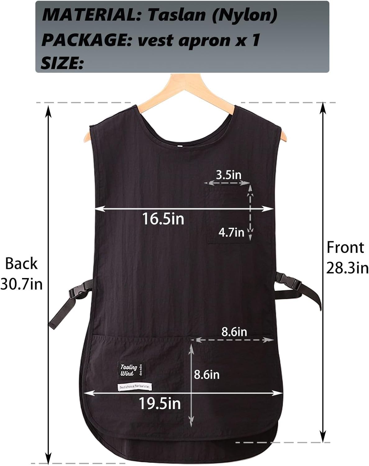 Barber Smock Waterproof Hair Stylist Apron with 4 Pockets Hairdresser Apron Barber Vest Barber Jackets for Women Men Cosmetology Apron Stylist Smock Plus Size Black - Image 2