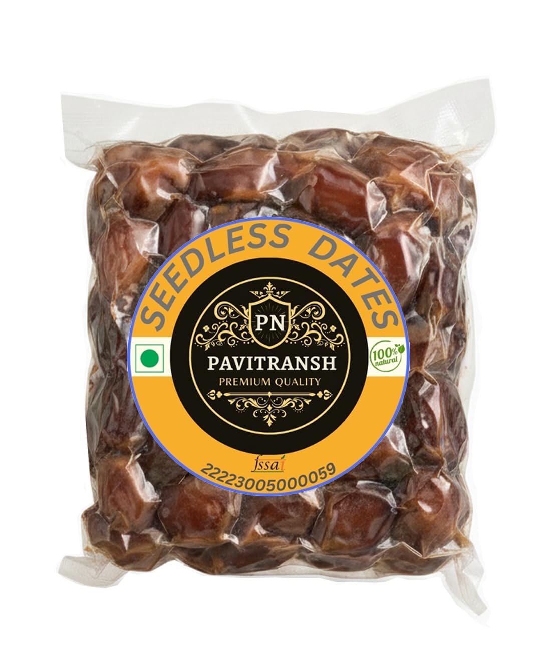 PAVITRANSH Seedless Dates, Arabian Khajoor Without Seeds, 100% Natural Sweet Dates, 500g (1 kg (Pack of 500gm x 2))