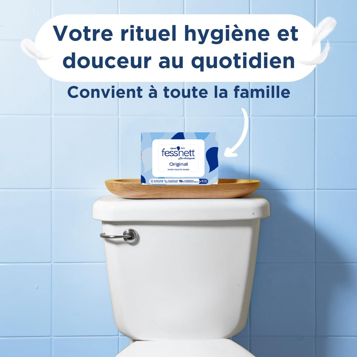 Fess'Nett - Papier Toilette Humide - Jetable WC - 16x100 Feuilles