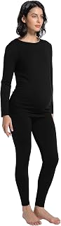 Foucome Maternity Thermal Underwear Set Long Johns Set Top and Bottom Fleece Lined Base Layer Pajama Set for Pregnant Women Price In India