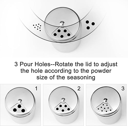 Miniatura 2 de EZYoutdoor Juego de 6 cocteleras de especias de acero inoxidable, kit de especias para campamento con bolsa de viaje, salero y pimentero, para sal,