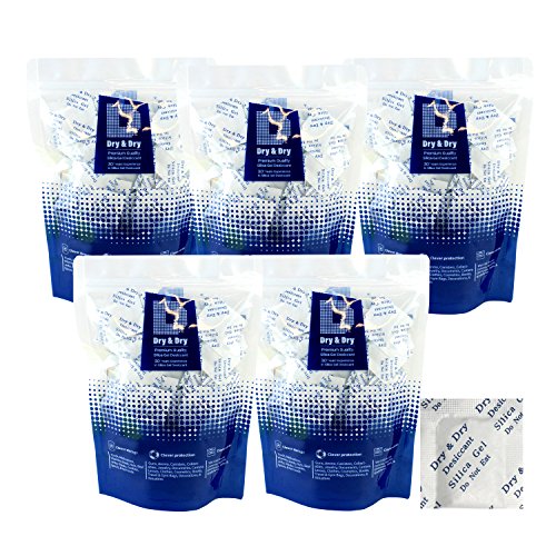 Dry & Dry 1 Gram(200 Packets) Food Safe Silica Gel Packs Desiccants Rechargeable Silica Gel
