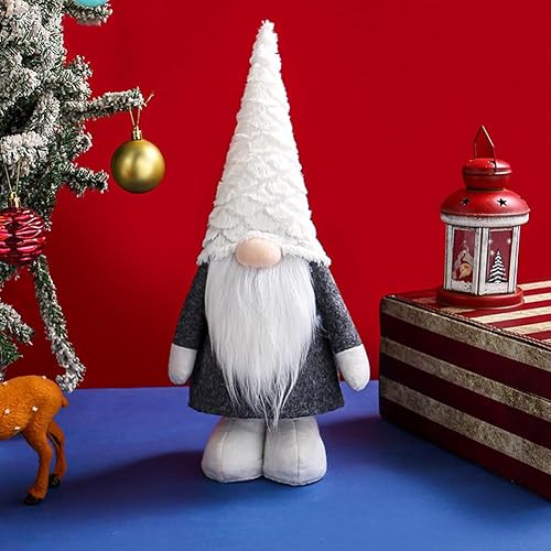 Miniatura 2 de Yeuxtty Gnomos de Navidad grandes de felpa, gnomos de pie de Navidad de 23 pulgadas con patas retráctiles, figuras de gnomos suecos Tomte,