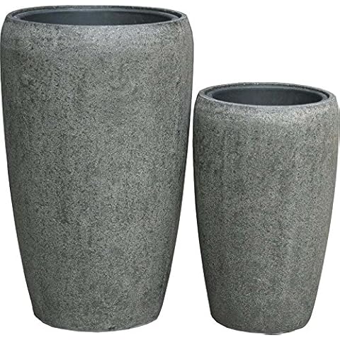 Klocke plant pots beautiful plant vase in set of 2, fibreglass, with insert, indoor and outdoor use, weather-resistant and frost-proof Cover