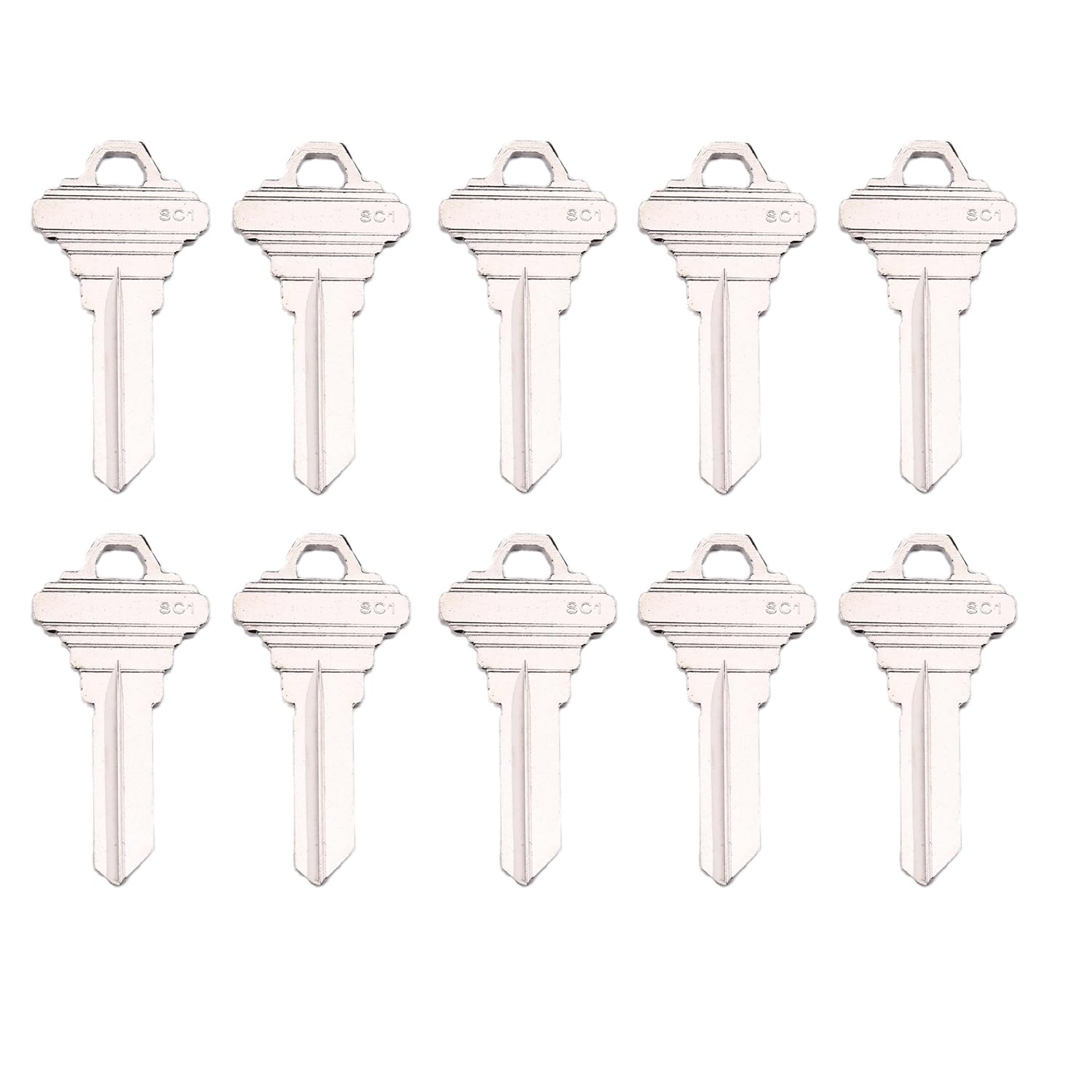 SC1 Brass Blank Key Blanks 10 Pack of Uncut Blank Keys Copper Structures Blank Keys