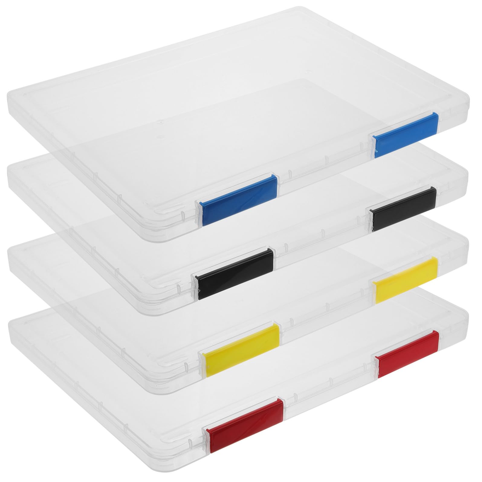 Gadpiparty Caja de Archivos Transparente 4 Piezas de Plástico, Organizador
