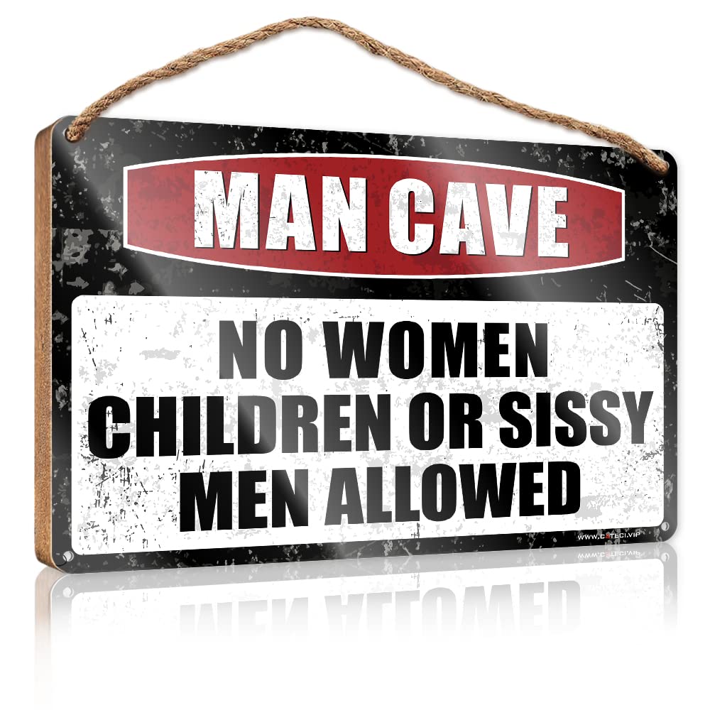 Hanging Wall Decor For Bathroom Man Cave Rules Wooden Sign Farmhouse Decor For The Home Wood Signs For Home D(15X28CM)