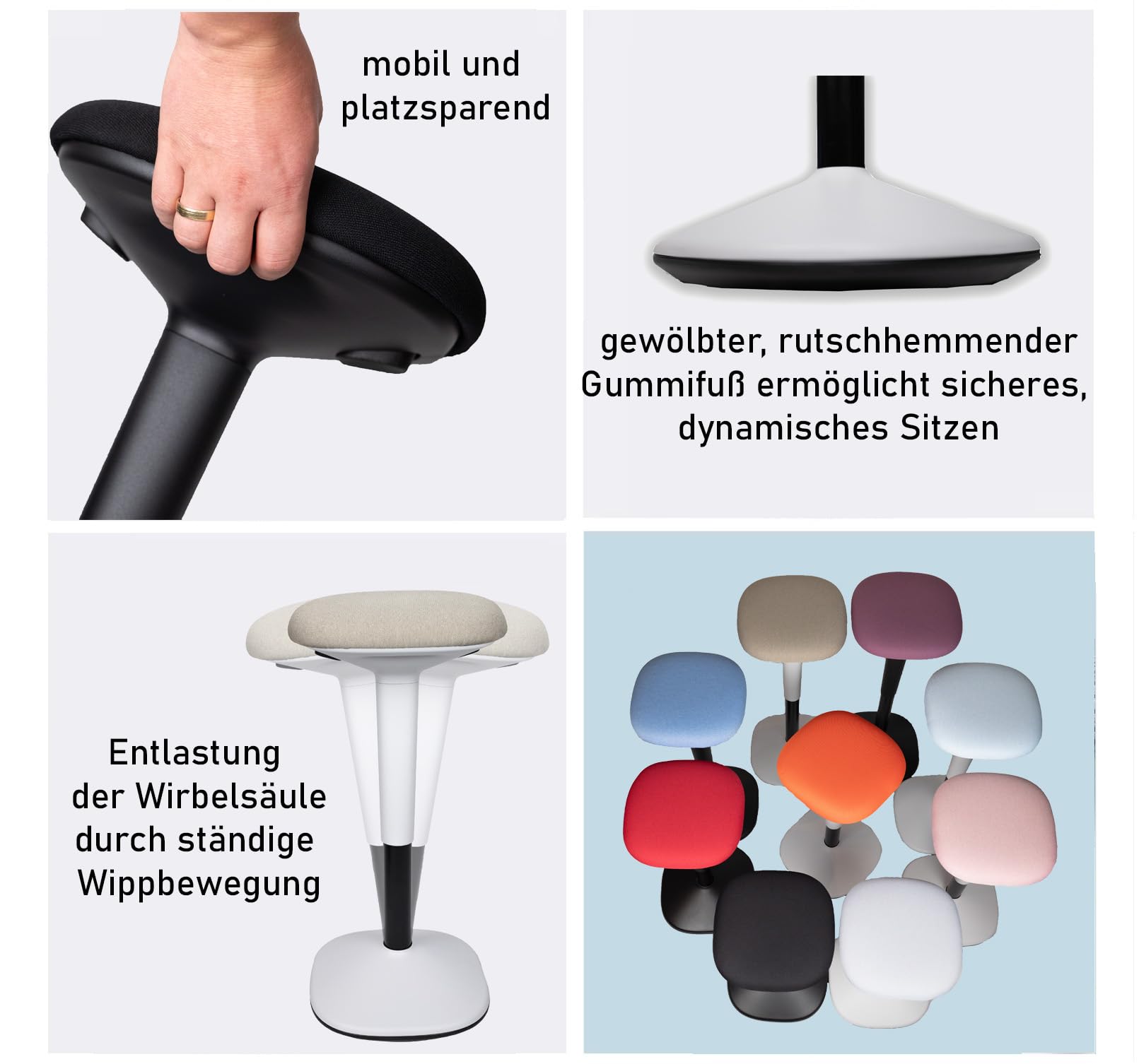 Younit ergonomiczny taboret, stołek stojący, siedzisko robocze, pomoc do siedzenia, taboret do siedzenia domowego i biura – regulacja wysokości (beżowo-brązowy, stelaż teleggre)