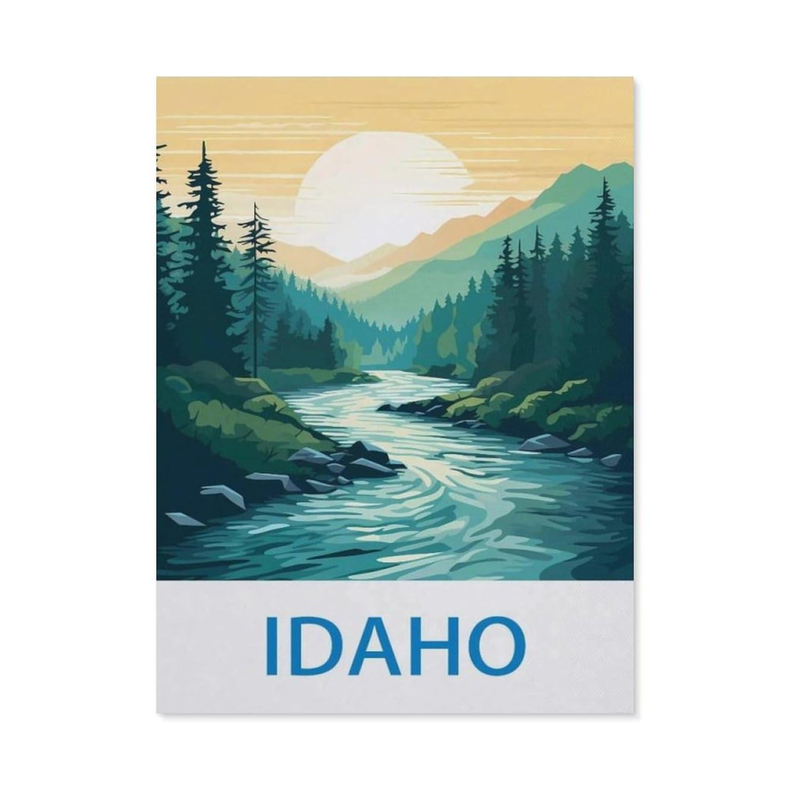 Funny Bathroom Wall Decor Signs，Idaho(30x40cm）