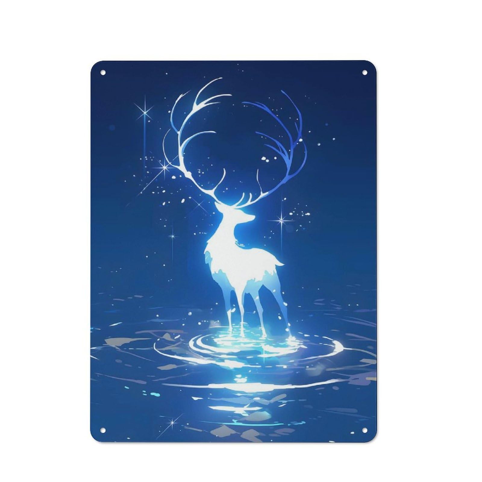 Spirit Deer Industrial Metal Sign 40x30cm, Clean Industrial Loft Wall Plaque for Modern Home, Workshop, Office Or Cafe