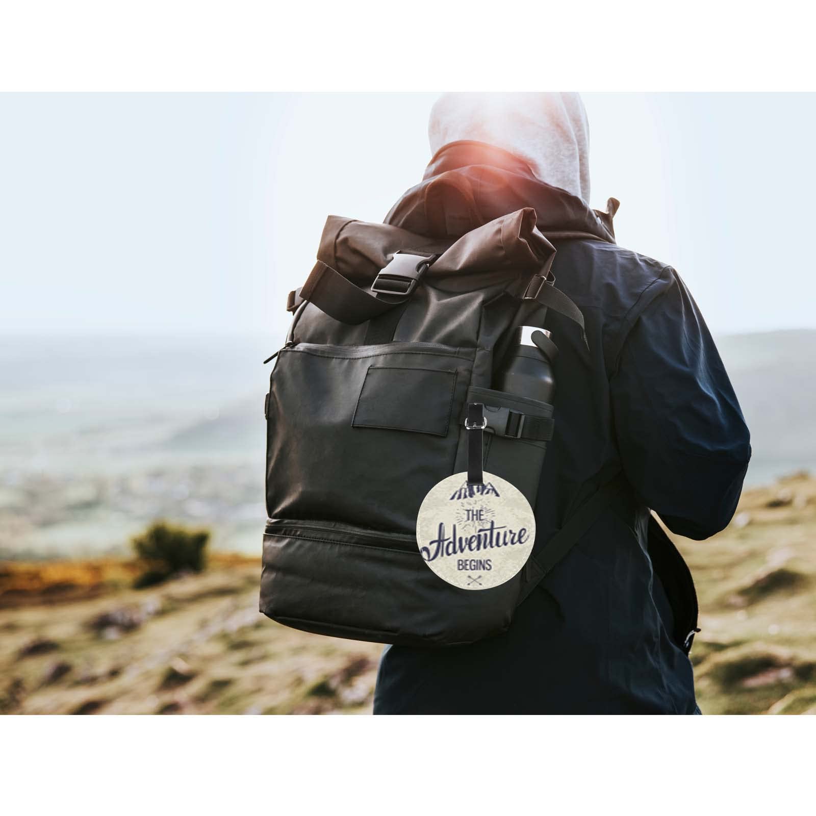 TKS MITLAN Inspirujące cytaty Etykiety bagażowe do walizek Adventure Begins Mountain Skórzane walizki bagażowe Etykieta identyfikacyjna Pokrywa prywatności Etykieta na torbę podróżną Etykieta dla