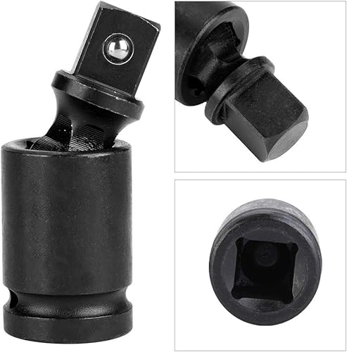 Miniatura 3 de Garosa Impact - Juego de juntas universales de 3/4 pulgadas, acero al cromo molibdeno, acabado de óxido negro, enchufe tambaleante resistente,