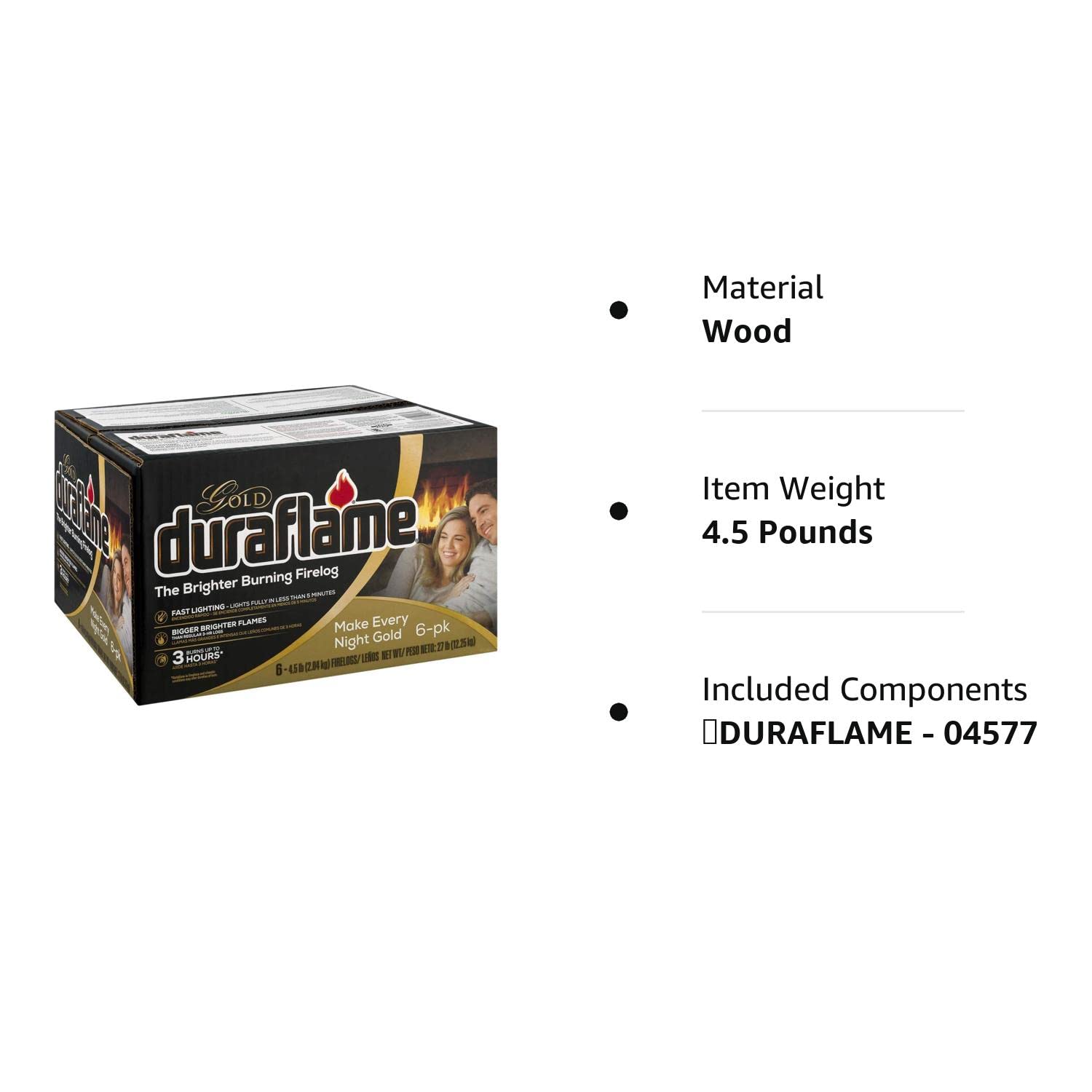 Amazon.com: Duraflame Cowboy 252803 - Lugar de fuego dorado de 4.5 libras,  paquete de 6 : Patio, Césped y Jardín