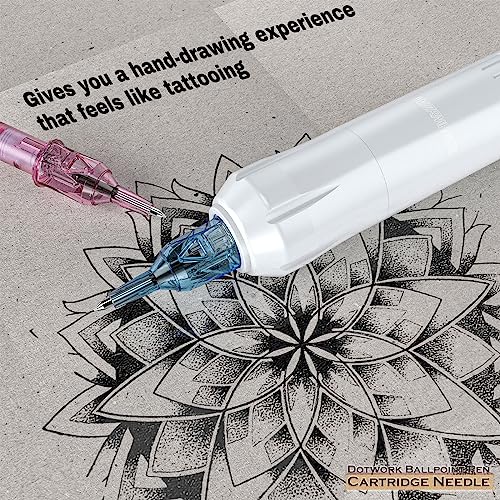 Wormhole Tattoo CN-DW1-E Ballpoint Pen Cartridge Needles, Wormhole Tattoo Cartridge Needles 20Pcs Dotwork Tattoo Needles Retractable Ball Pen Needles Cartridges For Dotwork Drawing & Sketch Stippling Practice thumb #3