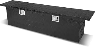 DNA Motoring TBOX-T4-51-ALU-BK 60"(L) x 12"(W) x 15.5"(H) Aluminum Truck Storage Tool Box w/Lock & Keys,Black