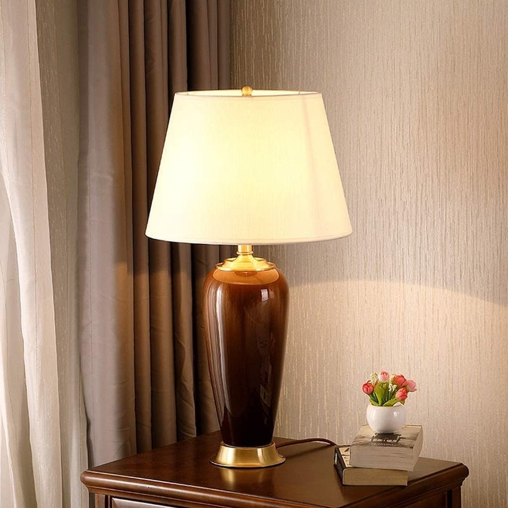 Lampa Stołowa Lampy Stołowe Do Salonu Lampa Stołowa Ceramiczna Lampa Stołowa Z Abażurem Z Tkaniny Lampka Nocna Z Miedzianą Podstawą Lampa Nocna W Stylu Amerykańskim Lampa Nocna Do Sypialni Lampki Noc