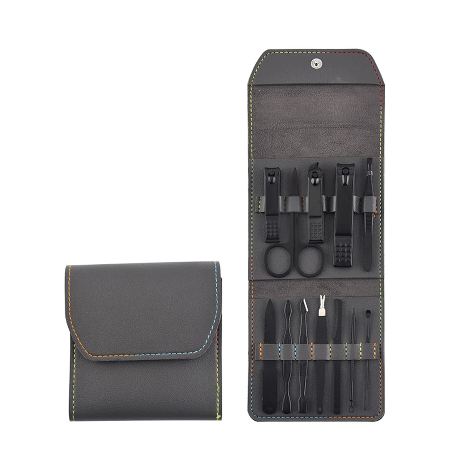 Juego de manicura, Kit de uñas, Juego de manicura, Juego de 12 cortaúñas for decoración de uñas, Color Negro, Azul, 11-10,3 cm(Gray,11)