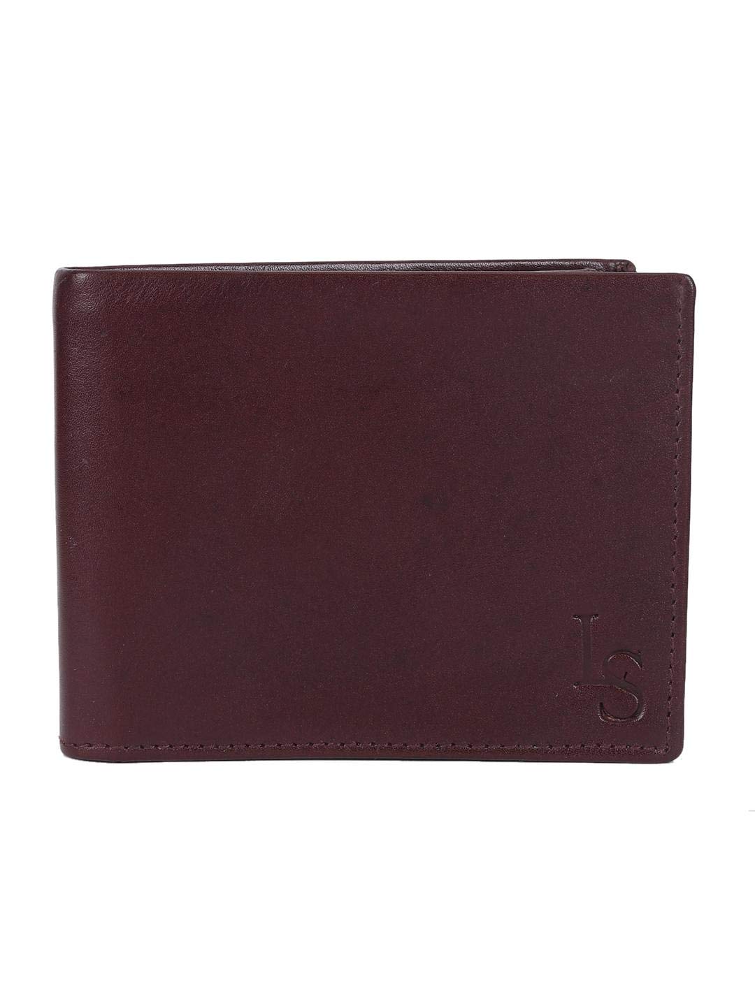 LOUIS STITCH Mens Rosewood Red Wallet Italian Leather Slim Credit Card Holder |Ndt|