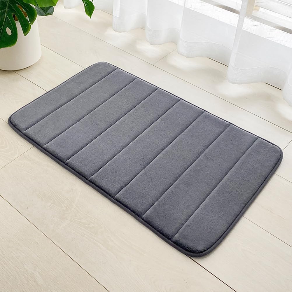 Extra Soft Absorbent Microfiber Bathmat,Non Slip Fluffy Rugs,Washable Bath Rugs,Bathroom Rug Absorbent for Your Bath,Shower or Toilet (dark gray,50 * 80)