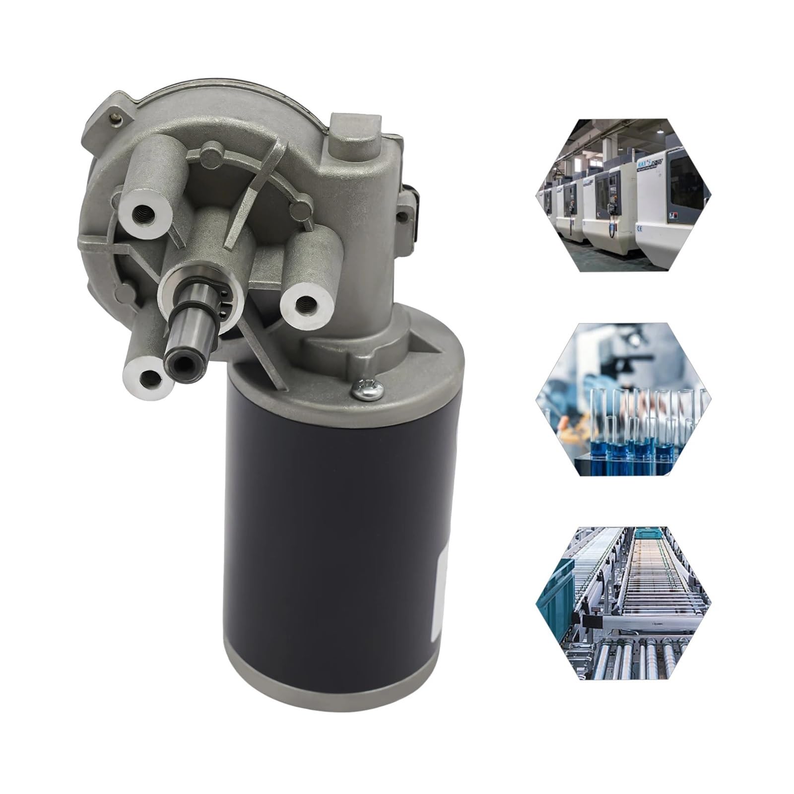 Spindelmotor, 12 V/24 V Gleichstrom-Getriebemotor, 60 W, Schneckengetriebe, 220 U/min, kompakter und leichter Mini-Metallmotor(60V)