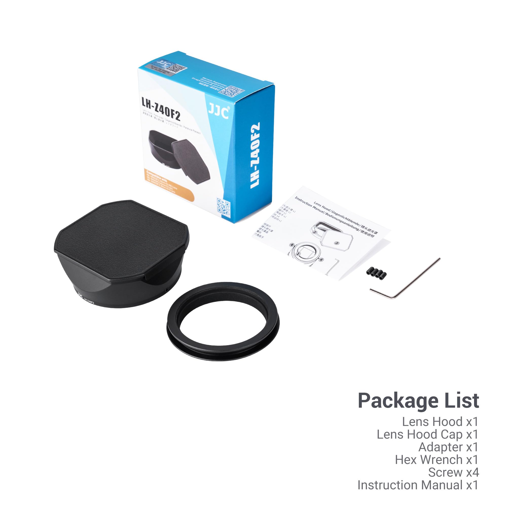 JJC Paraluce quadrato con cappuccio per Nikon NIKKOR Z 40mm f/2 (SE) Lens & NIKKOR Z 40mm f/2 Lens & NIKKOR Z 26mm f/2.8 Obiettivo DSLR Fotografia