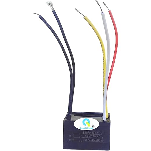QemiQ Retail Ceiling Fan Capacitor 5 Wire 21uf/25uf/3uf