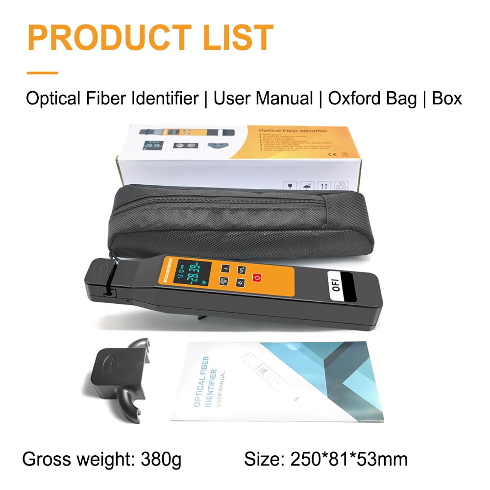 TM501 3 en 1 Optical Fiber Identifier Identificateur de fibre optique 800-1700 nm avec fonctions de Optical Power Meter et VFL pour fibres optiques de 0,25 mm, 0,9 mm, 2,0 mm, 3,0 mm
