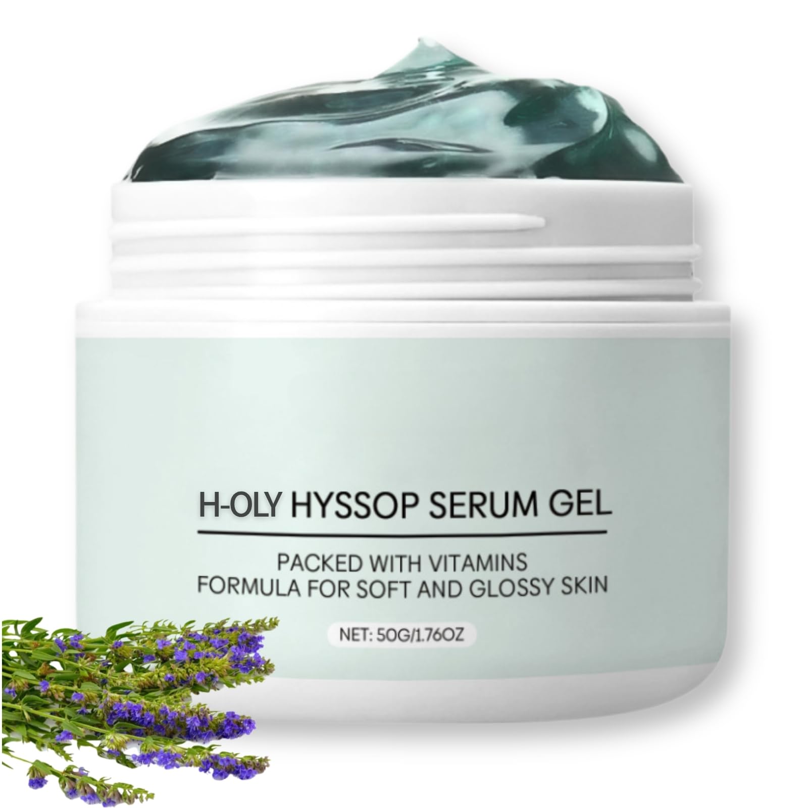 Glow Hyssop Overnight Facial Serum Gel, Hydrating & Anti-Aging Serum for Korean Glass Skin Soothing Face Moisturising Cream