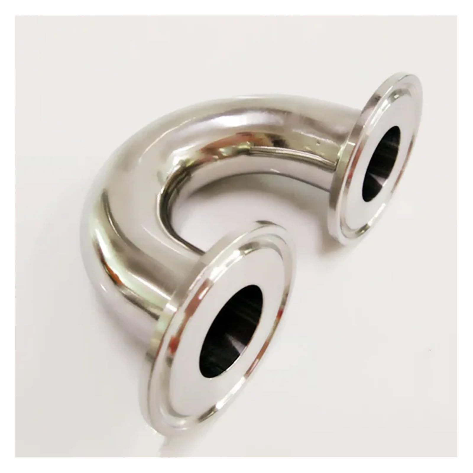 Morsetto triplo per uso alimentare, 3,8 cm, 2,5 cm, 7,6 cm, 8,9 cm, 3,5 cm, ghiera in acciaio inox 304, sanitario a gomito a 180 gradi, per birra casalinga (dimensioni: 51 mm x ghiera 64)