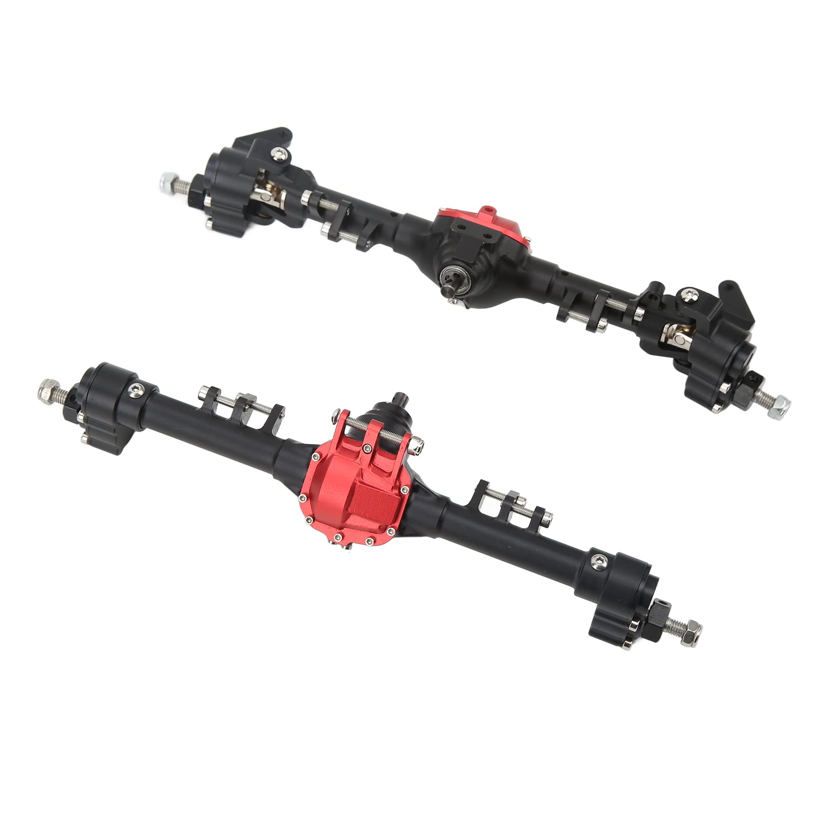 Oś Portalowa RC ze Stopu Aluminium, Przednia oś Tylna Obrabiana CNC, ze spiralną przekładnią stożkową i Zwiększonym Prześwitem, do Samochodu Axial SCX10 II 90046 90047 D90 D110 1/10 RC Car