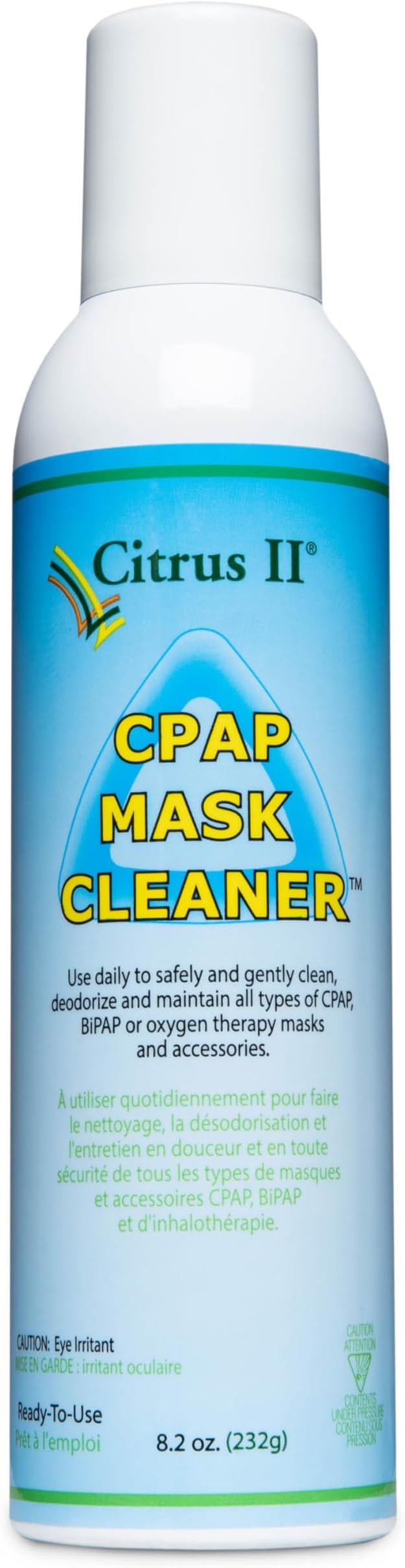 - Citrus II CPAP Cleaning Spray - Cleaning Solution BIPAP, CPAP Masks - Safe, Gentle and Effective - Removes Dirt and Oil - Natural Ingredients - 8.2 Oz