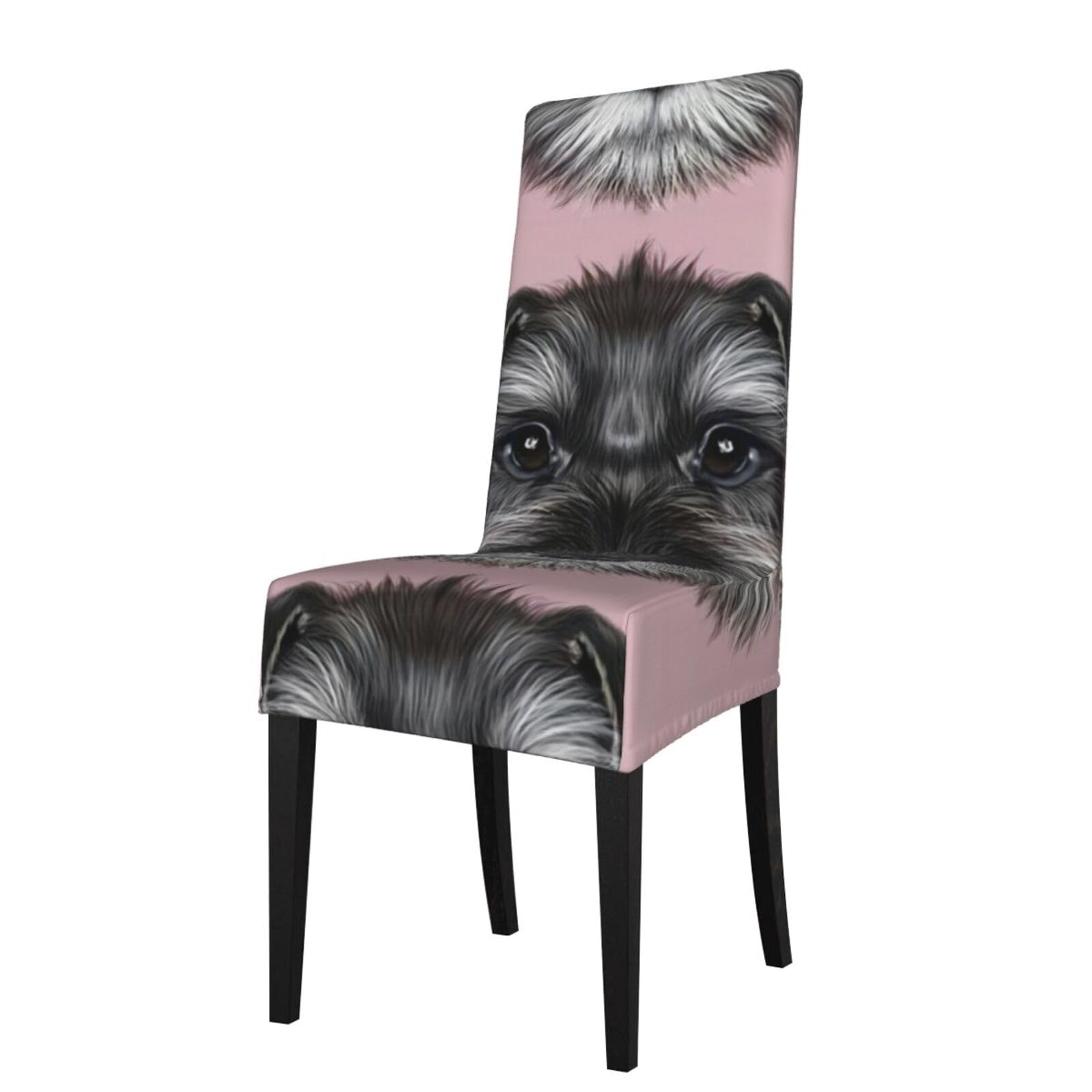 Yyhwhjde Black Dog Prints Dining Chair Throw Covers - Stretchable Spandex Slipcovers For Chair Protection & Refreshing Your Dining Room