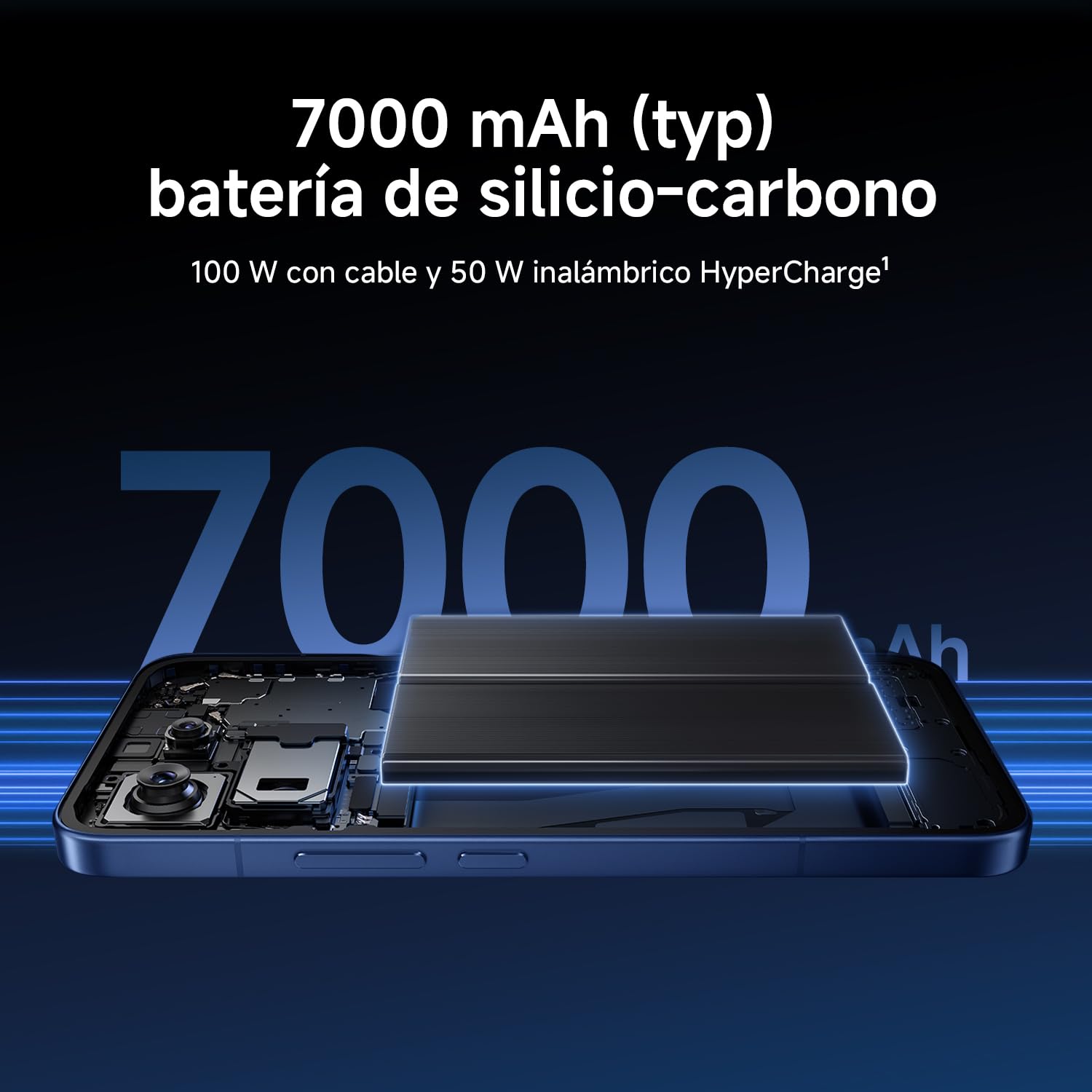 XIAOMI 17T Pro, Smartphone 12+1024GB, 6,83" 144 Hz pantalla con cuidado de la vista, 7000 mAh (típ.) batería de silicio-carbono, Leica 5x Teleobjetivo, 100W HyperCharge, Azul, Garantía extendida 1 año