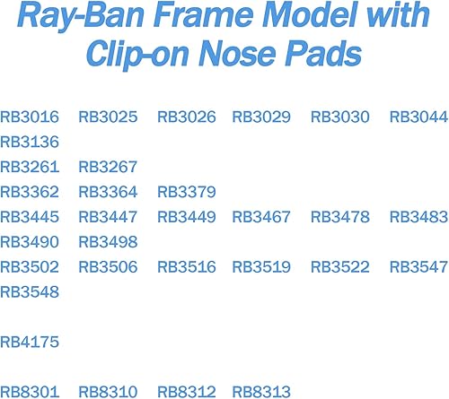 Miniatura 5 de Eazean 6 pares de almohadillas de nariz de repuesto para Ray-Ban RB3025 Aviator lentes de sol estilo clip para lentes de sol RB (0.631 pulgadas,