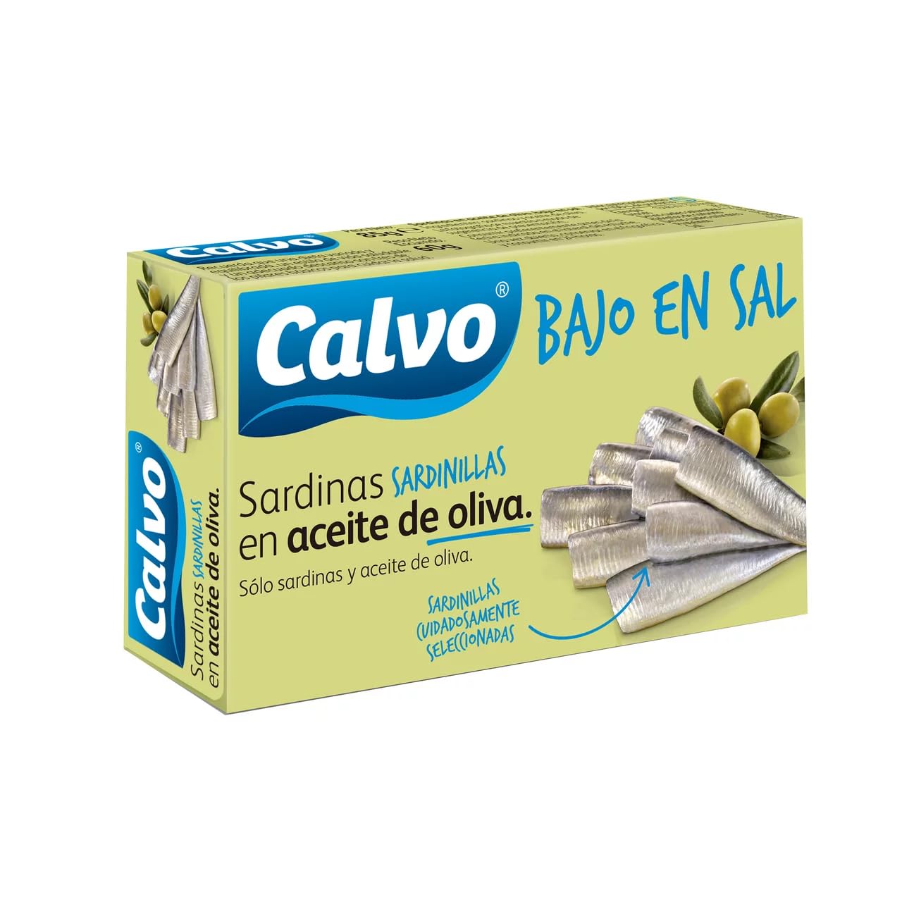 CALVO Sardinen in Olivenöl mit reduziertem Salzgehalt 60 g. 9er-Pack