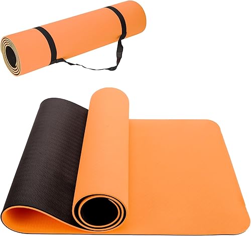 Esterilla de yoga antideslizante y ecológica de 0.3 pulgadas de grosor, alfombrilla de fitness para pilates, adecuada para principiantes