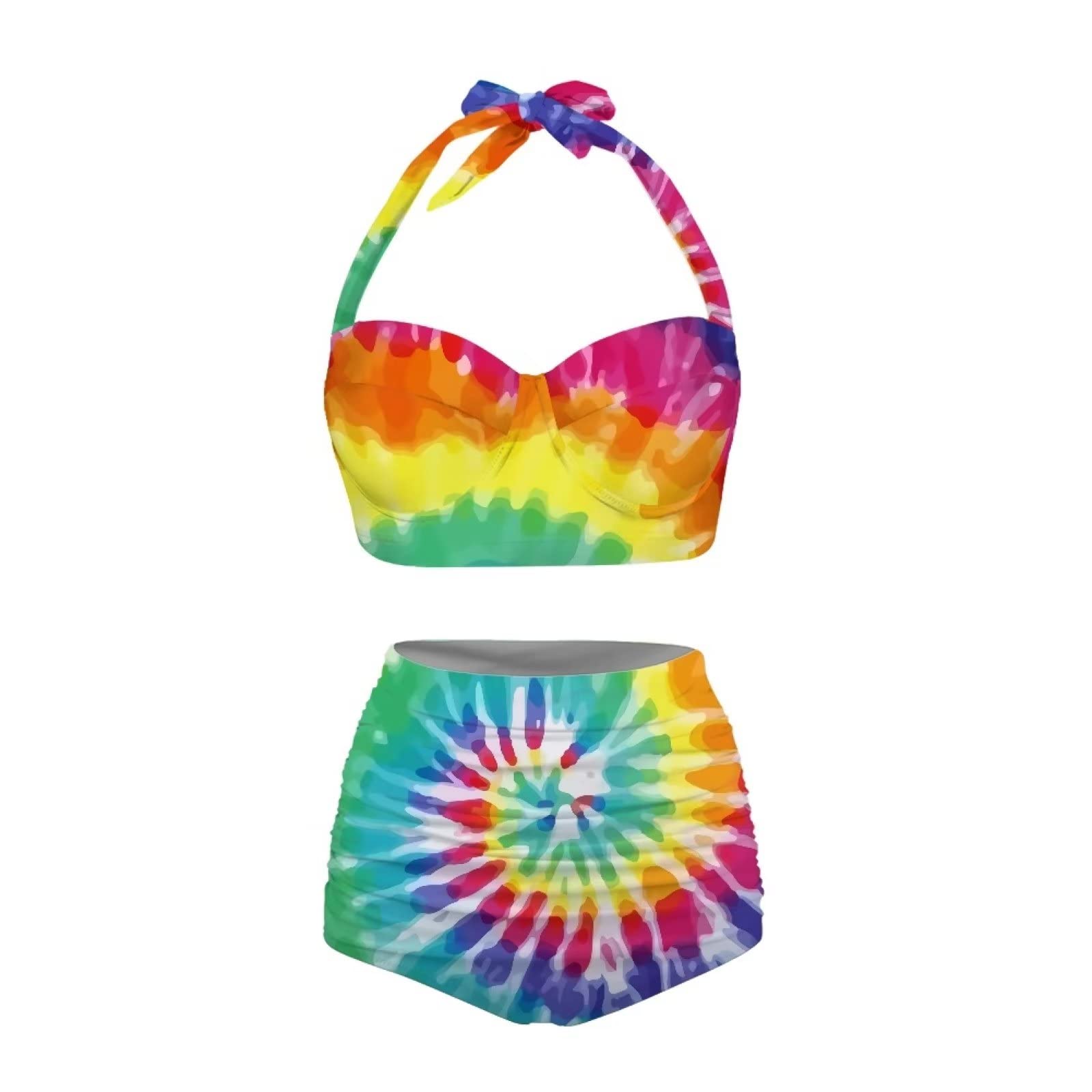 Rnyleeg Bikini Sets for Women 2 Piece High Waisted Swimsuit Bathing Suit Sexy Tummy Control Bottoms Swimwear S-XXL