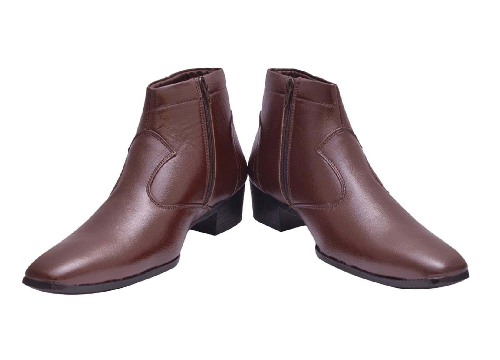 Global Rich Mens Faux Leather Height Increasing Ankle Boots (448_Brown_7 UK) (B08V9JMJMM) Amazon Price History, Amazon Price Tracker