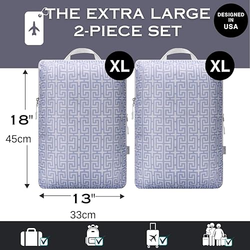 Miniatura 2 de 2 bolsas organizadoras de viaje extra grandes, cubo de embalaje de compresión para ropa, resistente al agua, artículos esenciales ligeros para