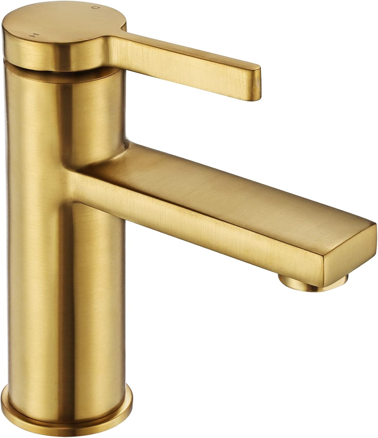 Peppermint Basin Mixer Tap Brushed Gold Bathroom Taps Single Lever