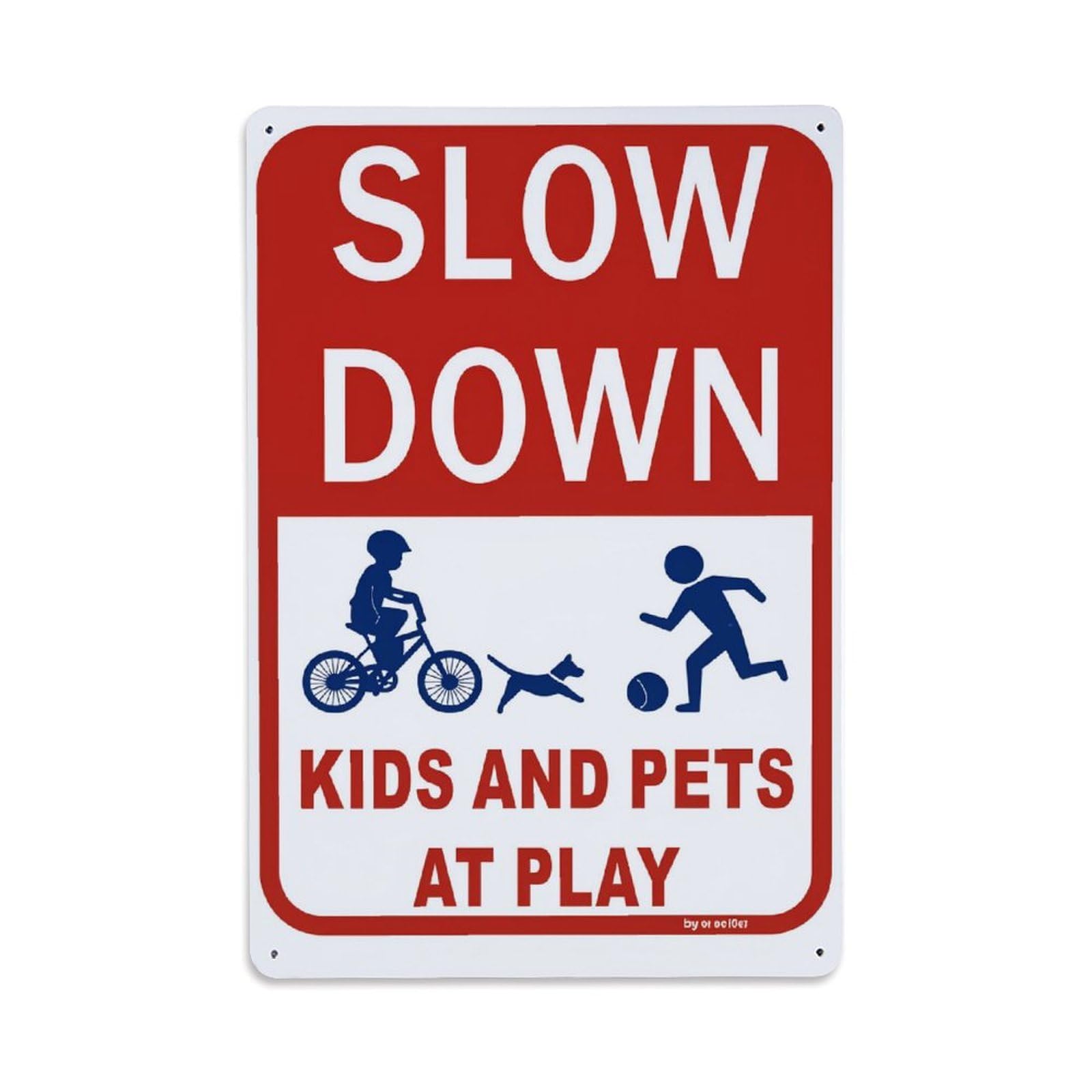 Enderetf Vintage Slow Down Kids And Pets At Play Tin Sign Metal Poster, Home Bar Garage Man Cave Cafe Indoor & Outdoor Wall Decoration 8X12inches