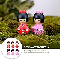 Vista 2 de NOLITOY 10pcs Japanese Kimono Dolls Miniatura Ornamento para Micro-Paisaje Decoración del Hogar