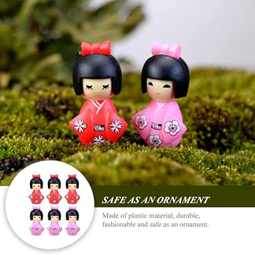 Miniatura 2 de NOLITOY 10pcs Japanese Kimono Dolls Miniatura Ornamento para Micro-Paisaje Decoración del Hogar