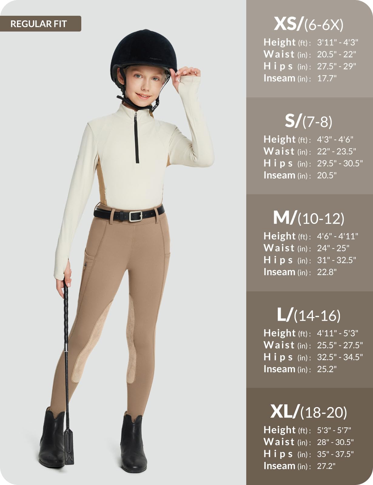 baleaf Pantaloni Lunghi per Ragazze da Cavallo, Leggings Aderenti per l'inverno e l'autunno con Caldo e 2 Tasche