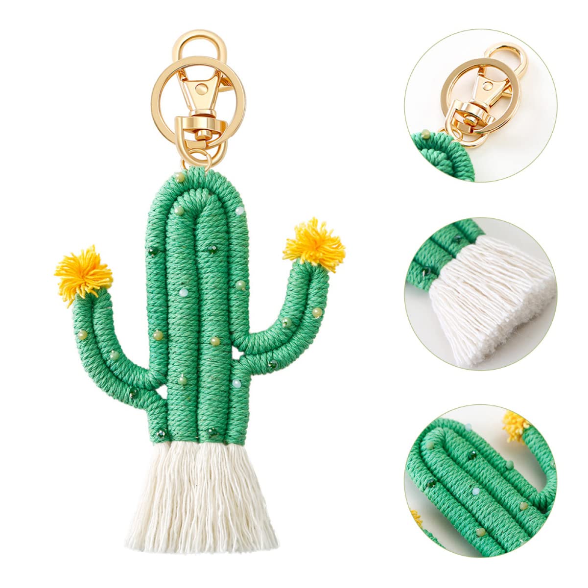 CALLARON -Schlüsselanhänger auto schlüssel halter hängend Style Schlüsselanhänger Baumwollseil Schlüsselanhänger Schlüsselanhänger Rucksack-Hängedekoration Green