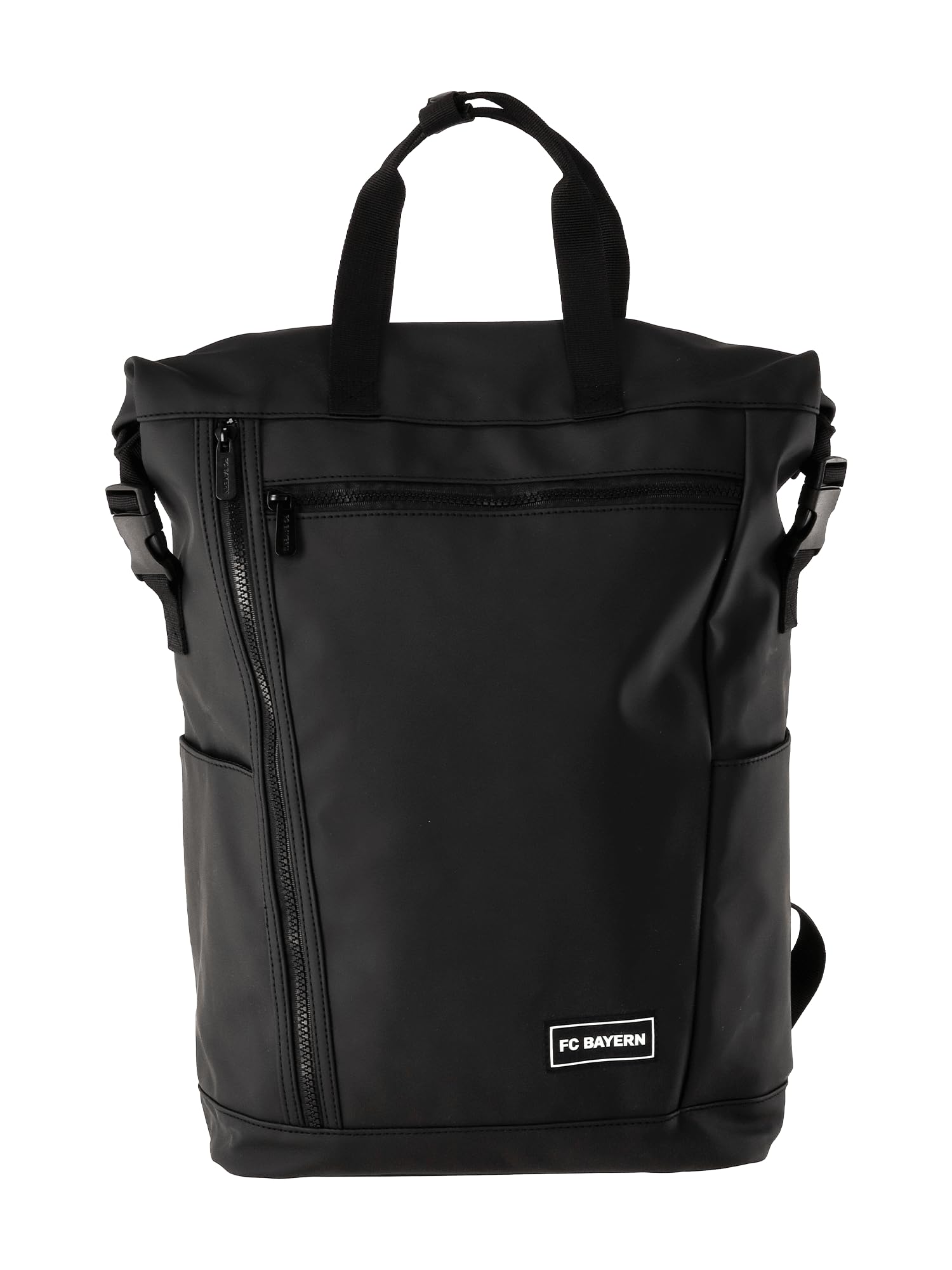 FC Bayern München Rucksack Rolltop Schwarz I Fußball I Schule I Sport I 43 x 27/37 x 15 cm
