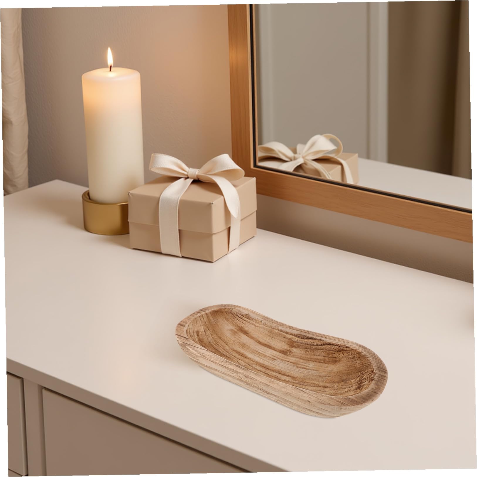 ERINGOGO Bandeja de Madera para Velas Estilo Granja, Decoración Versátil para Hogar y Cocina, para Centro de Mesa
