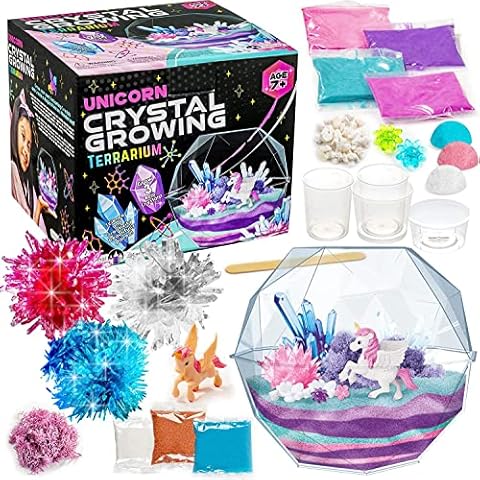 Original Stationery Grow Your Own Crystal Unicorn Terrarium Kit, Crystal Making Kit with Everything Needed to Grow 3 Real Kids Crystals, Fun Unicorn Crystal Terrarium Kit & Unicorn Gifts for Girls Cover